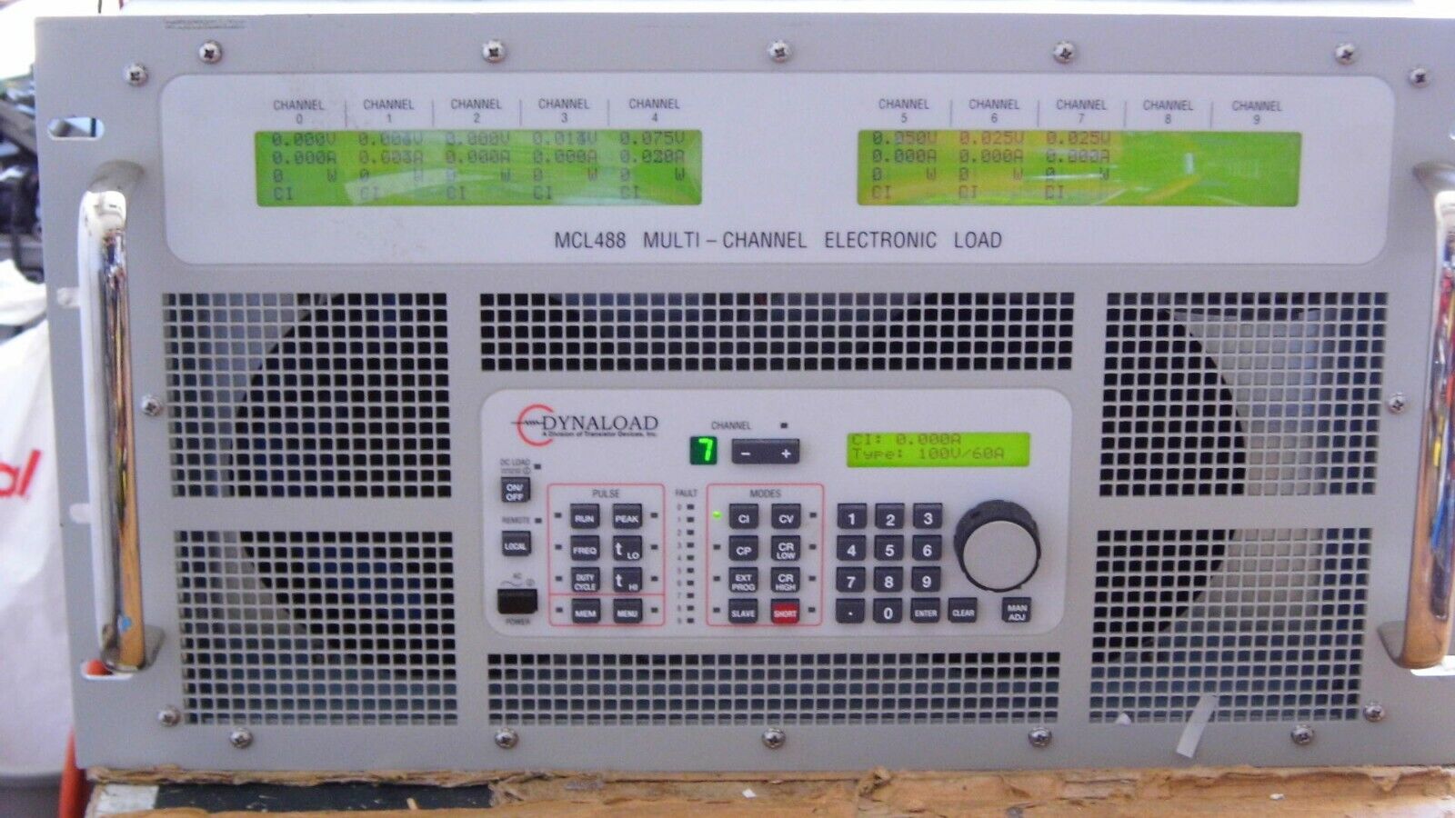 TDI MCL488 DC Load mainframe w/4 of 100Vdc 60A 350W & 4 of 50V/100A 350W loads TDI MCL488 DC Load mainframe w/4 of 100Vdc 60A 350W & 4 of 50V/100A 350W loads